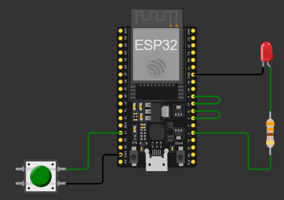 Circuito loopback ESP32 — Aula 7